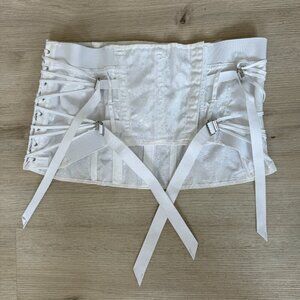 Vintage CAMP White Boned Corset Bustier Top Cosplay